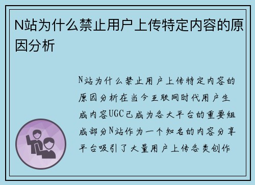 N站为什么禁止用户上传特定内容的原因分析